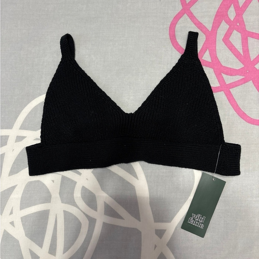 Wild Fable Black Sweater Crop Top